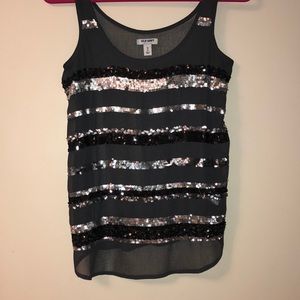 Sequined chiffon party tank top from Old Navy